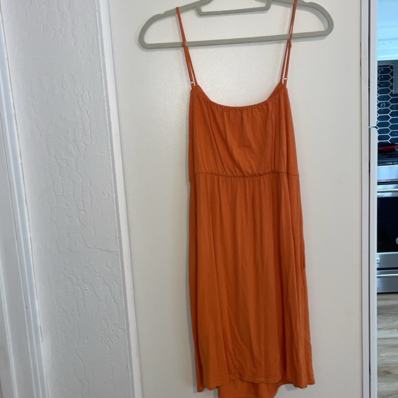 BCBGMAXAZRIA Orange Spaghetti Strap Midi Dress | M - Picture 3 of 7
